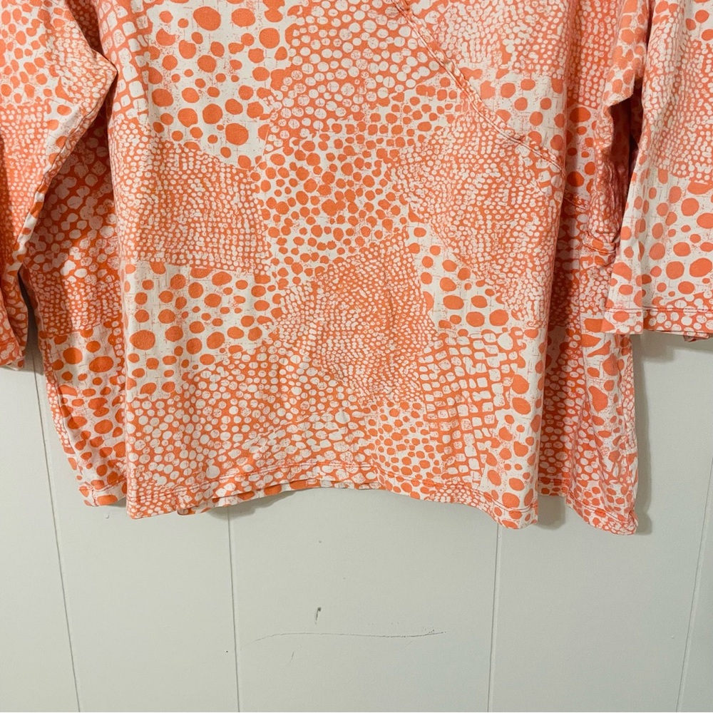 Ruby Rd. Orange And White Patterned Blouse - image 3